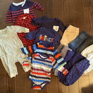 Lot of 17; Baby Boy Clothing; 3-6 months